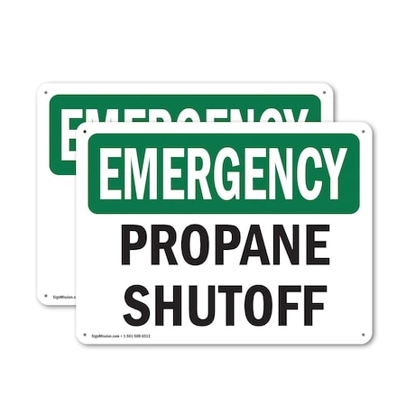 Signmission Propane Shutoff, 10 in W x Rectangle, Aluminum OS-2PACK-EM-A-710-L-10413